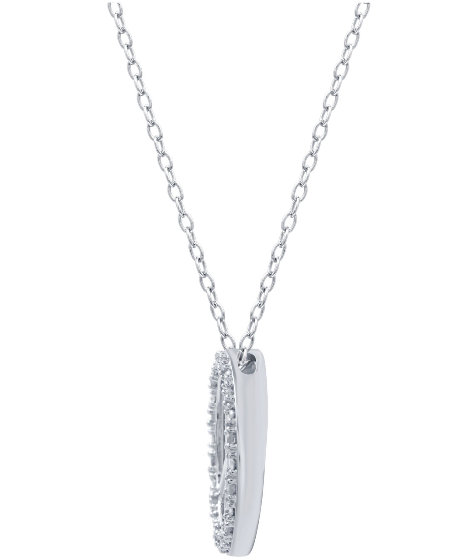 Diamond Peace Sign 18" Pendant Necklace (1/10 ct. t.w.) in Sterling Silver or Sterling Silver & 14k Gold-Plate