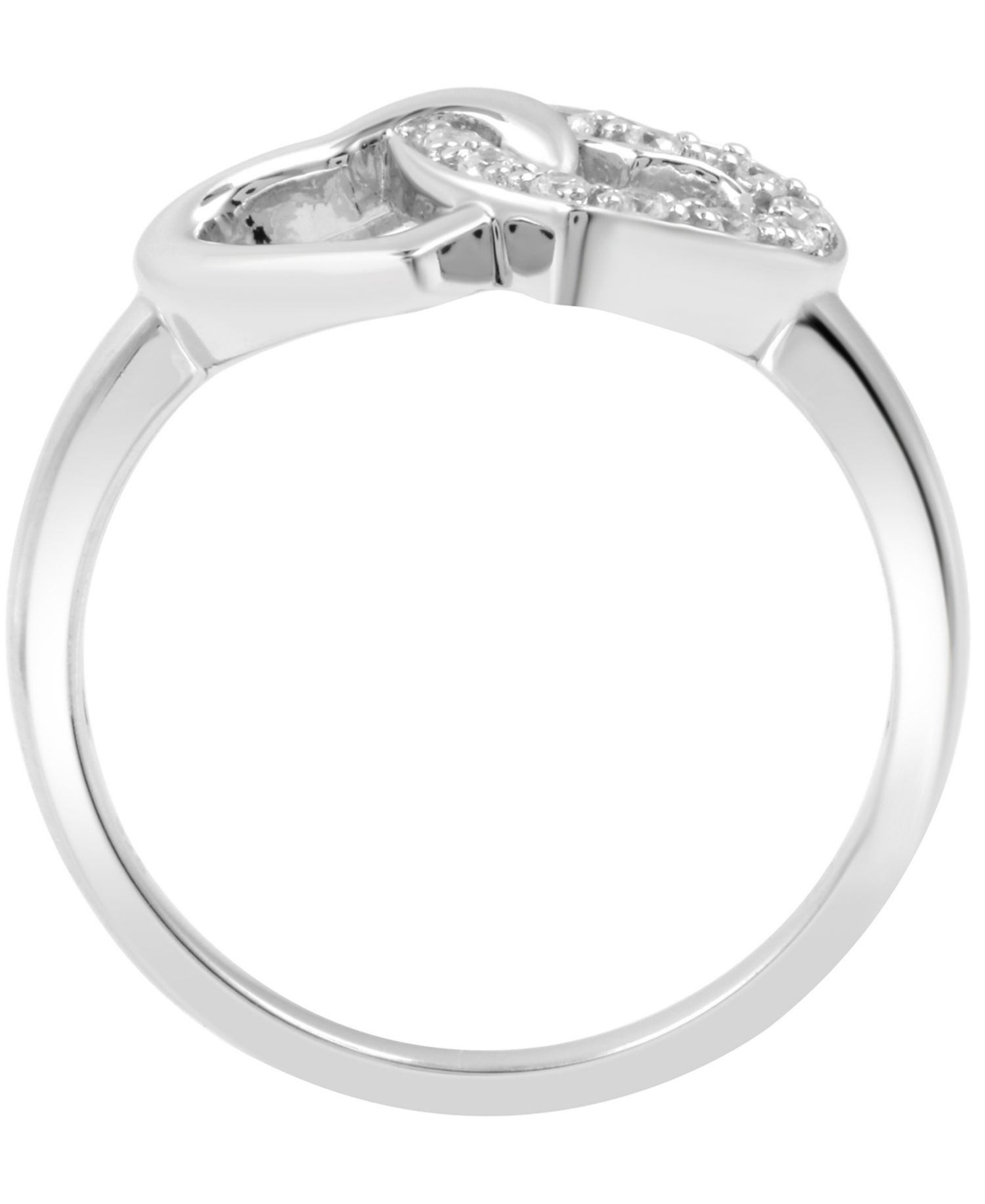 Diamond Double Heart Ring in Sterling Silver (1/10 ct. t.w.)