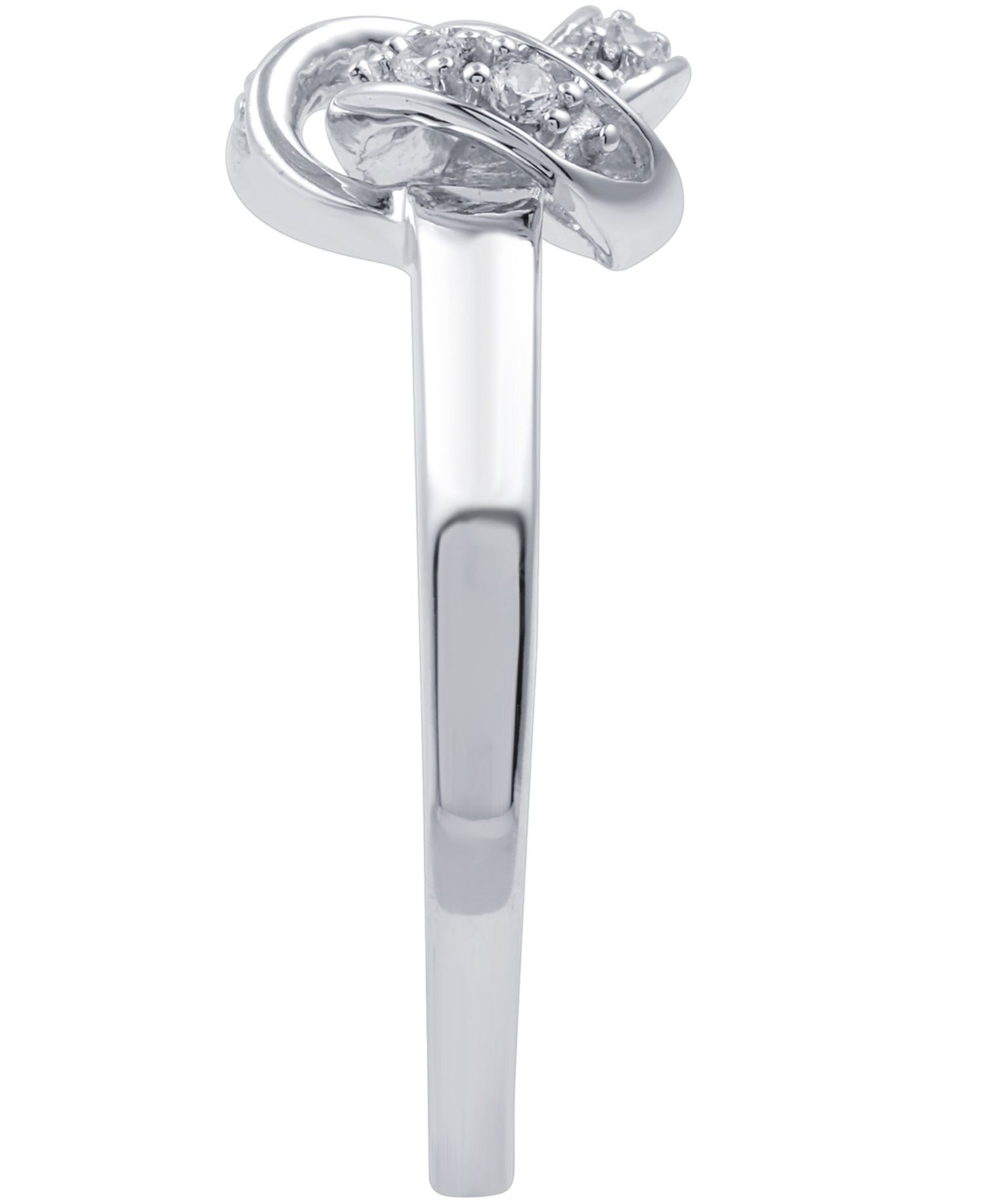 Diamond Love Knot Ring in Sterling Silver (1/10 ct. t.w.)