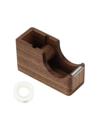 Walnut Wood 2 in 1 Desk Organizer Tape Dispenser With Pen Holder