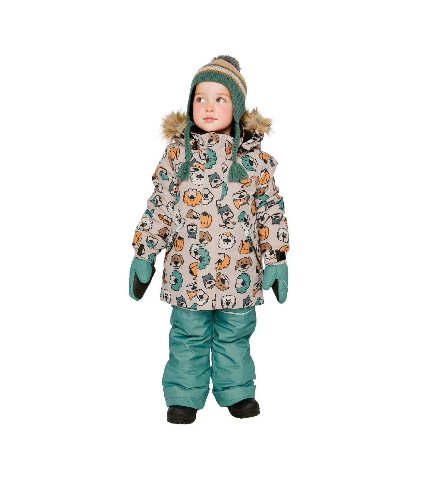 Big Boys 6-8 Two Piece Discover Snowsuit Printed with Dogs