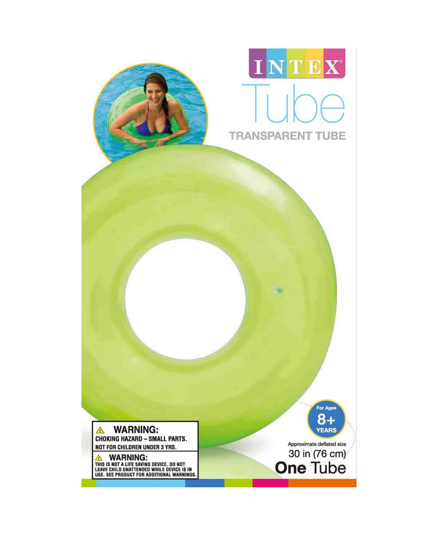 Детская игрушка Intex 59260EP Colorful Transparent Inflatable Swimming Pool Beach Tube Raft, цвет: Assorted Pre-Pack — фото 8