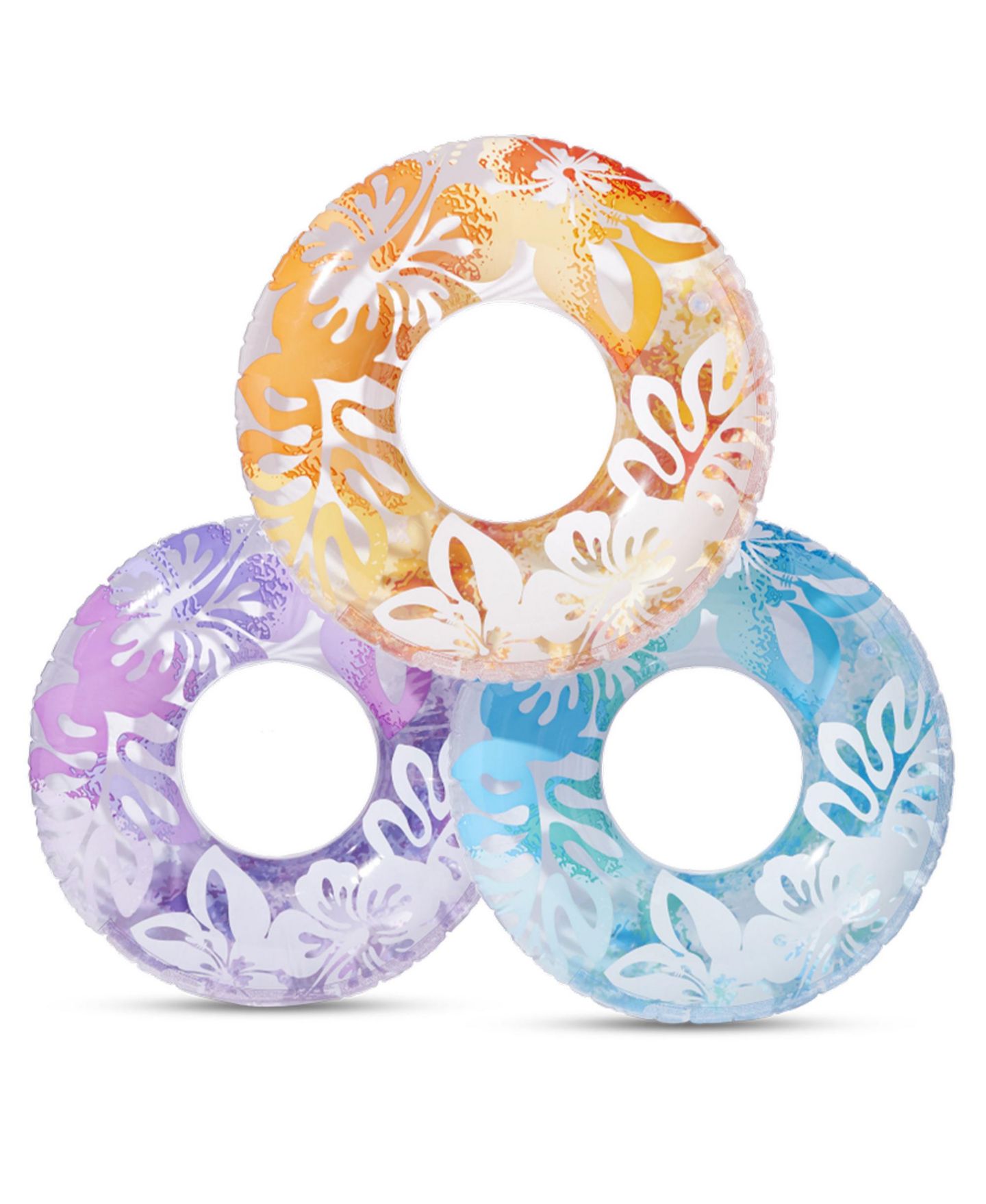 Детские игрушки Intex Colorful Transparent Inflatable Swimming Pool Single Ring Float — фото 8