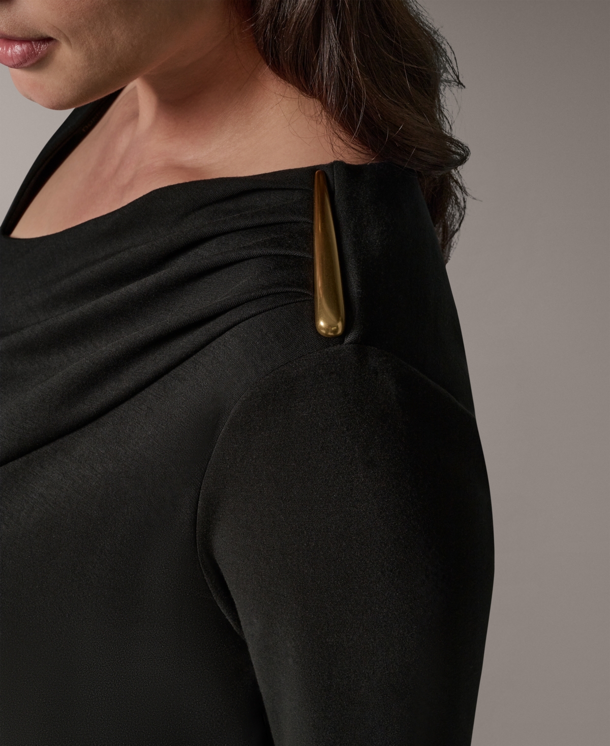 Donna Karan New York Plus Asymmetrical Long-Sleeve Sheath Dress