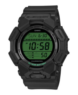 Men's Japanese Quartz Black Resin Watch 51.9mm