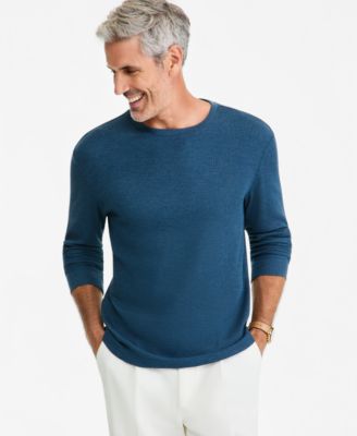 Men's Thermal Long-Sleeve Ribbed Crewneck Sweater