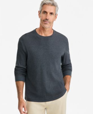 Men's Thermal Long-Sleeve Ribbed Crewneck Sweater