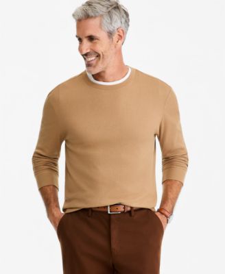 Men's Thermal Long-Sleeve Ribbed Crewneck Sweater
