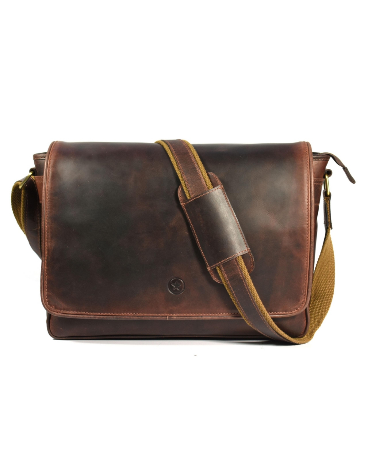 Aaron Leather Goods Leather Messenger Bag
