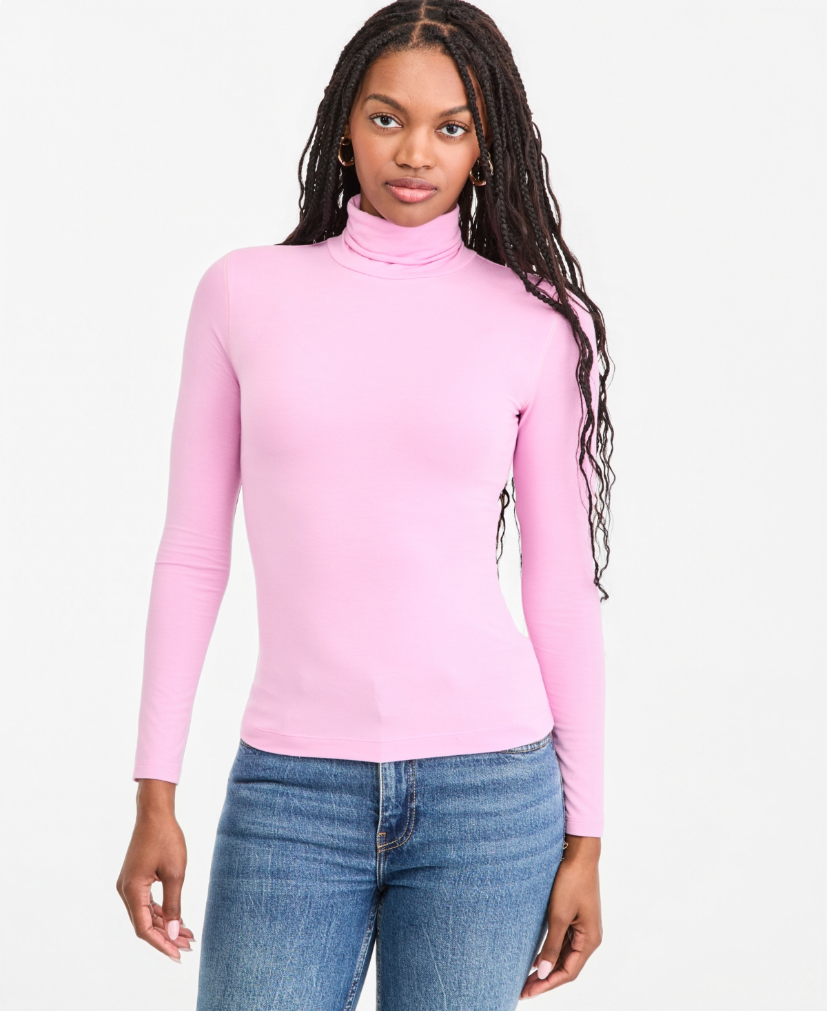On 34th Women's Modal Long Sleeve Turtleneck, Created For Macy's In Lavender Suede