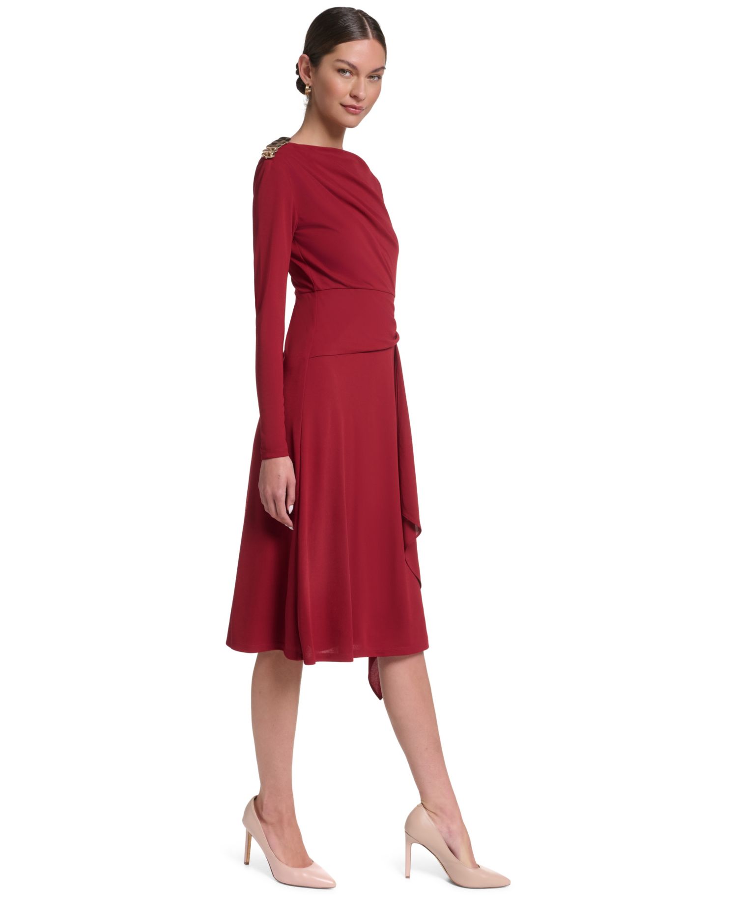 Women's Boat Neck Jersey Dress