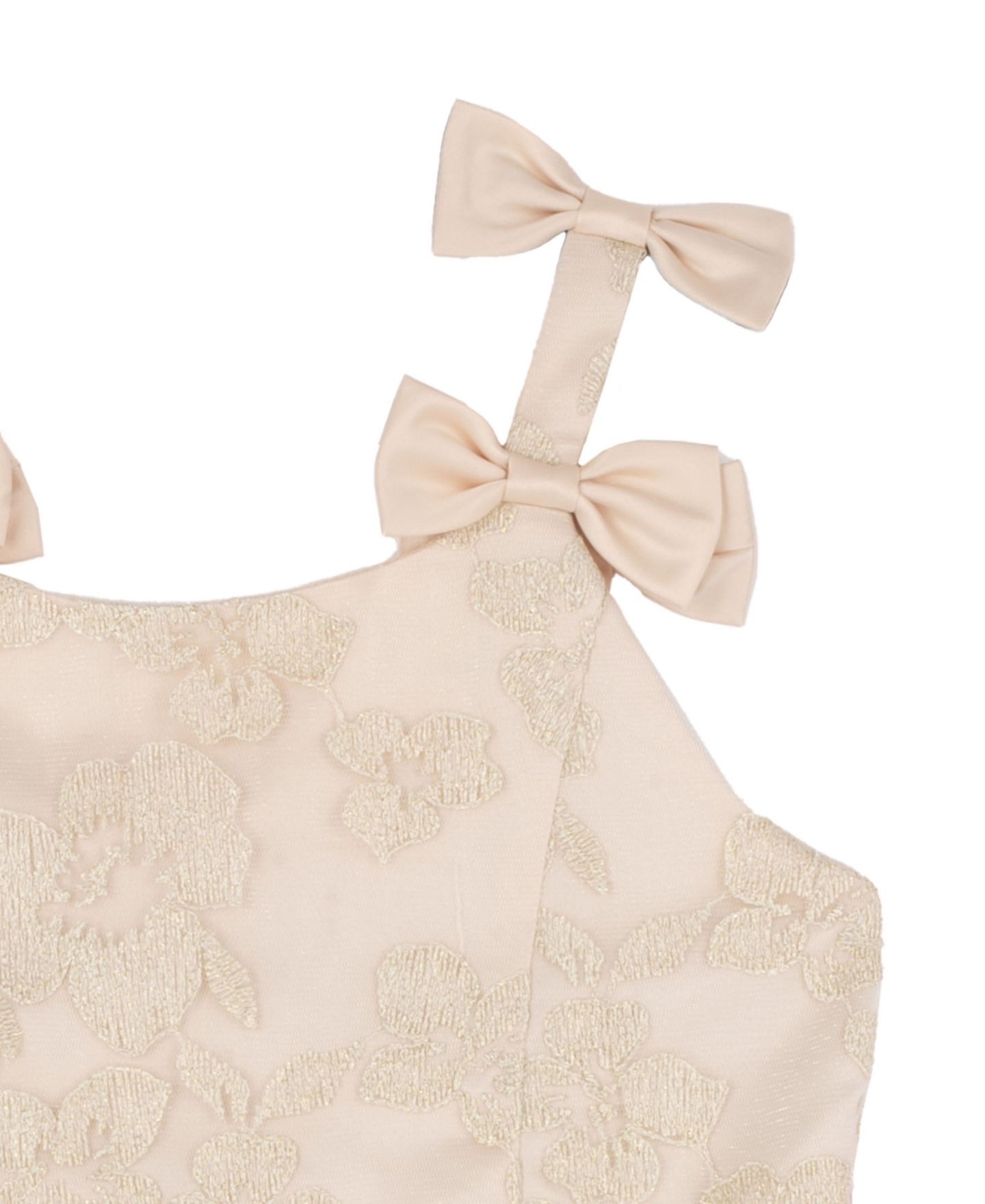 Платье Rare Editions Double Bow Shoulder Straps Dress для девочек, цвет: Серо-коричневый — фото 3