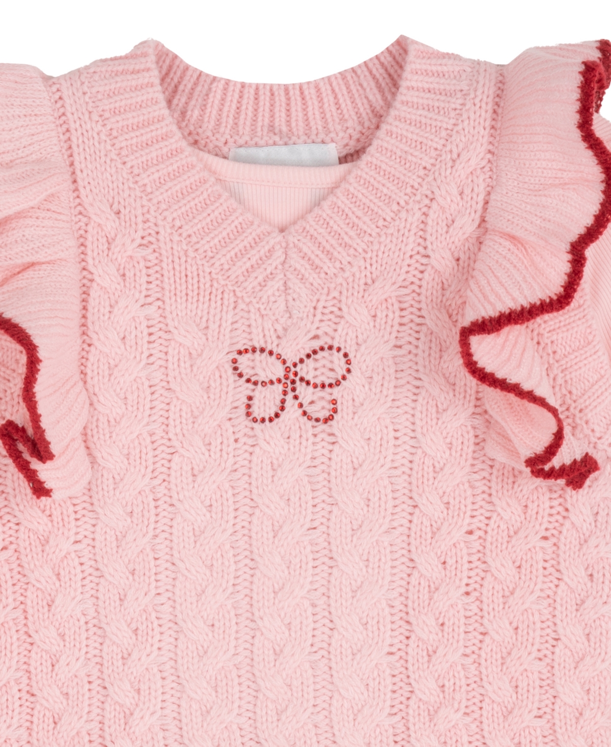 Rare Editions Girls' 2T-6X Cable-Knit Sweater Vest and Popover Dress, 2-Piece Set
