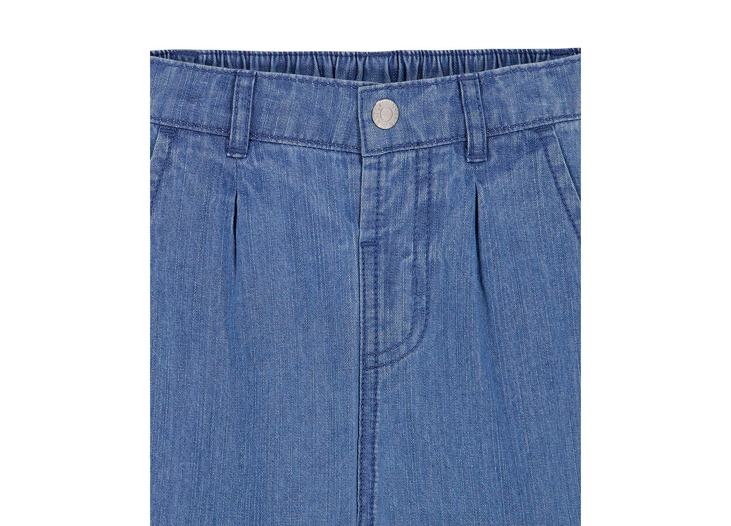 Toddler Girls' 2T-6X Monogram Ribbed Long-Sleeve Top and Wide-Leg Denim Pants, 2-Piece Set