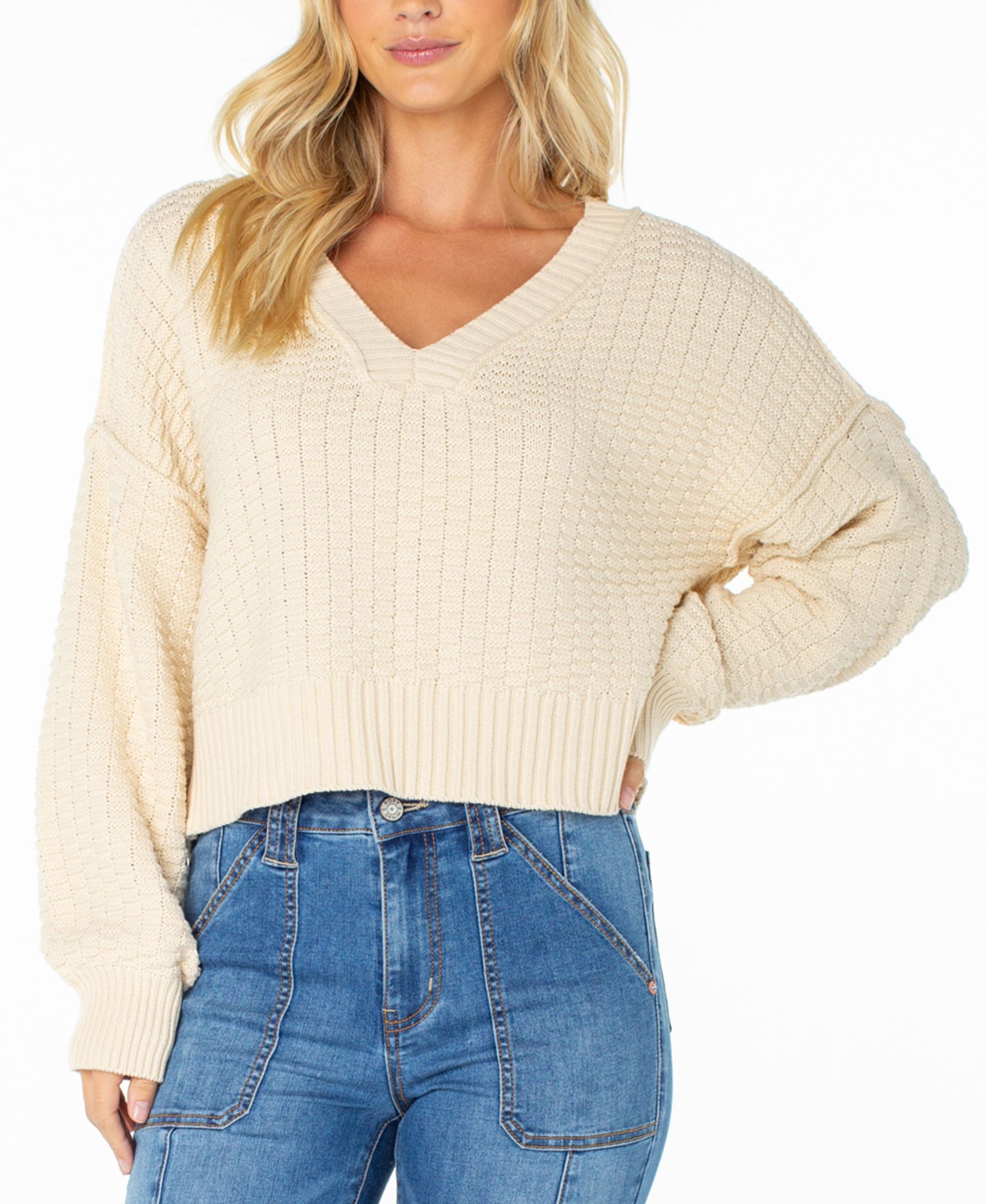 Women's Study Hall V-Neck Cropped Sweater