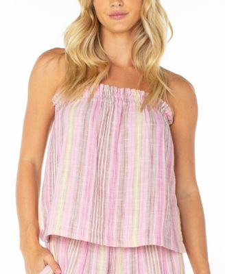Women's Let's Get Away Striped Pull-On Top