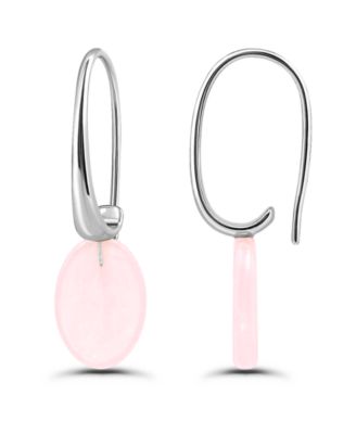 Genuine Stone Oval Hardwire Fishhook Drop Earrings