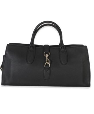 Black Pebbled Calfskin Medium Jackie Tote Bag
