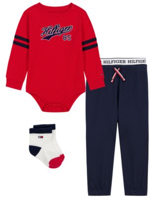 Baby Boys' Long-Sleeve Bodysuit and Pants with Socks, 3-Piece Set