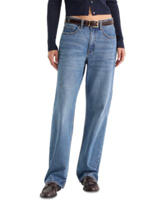 Women's High-Waisted Straight-Leg Cotton-Blend Jeans