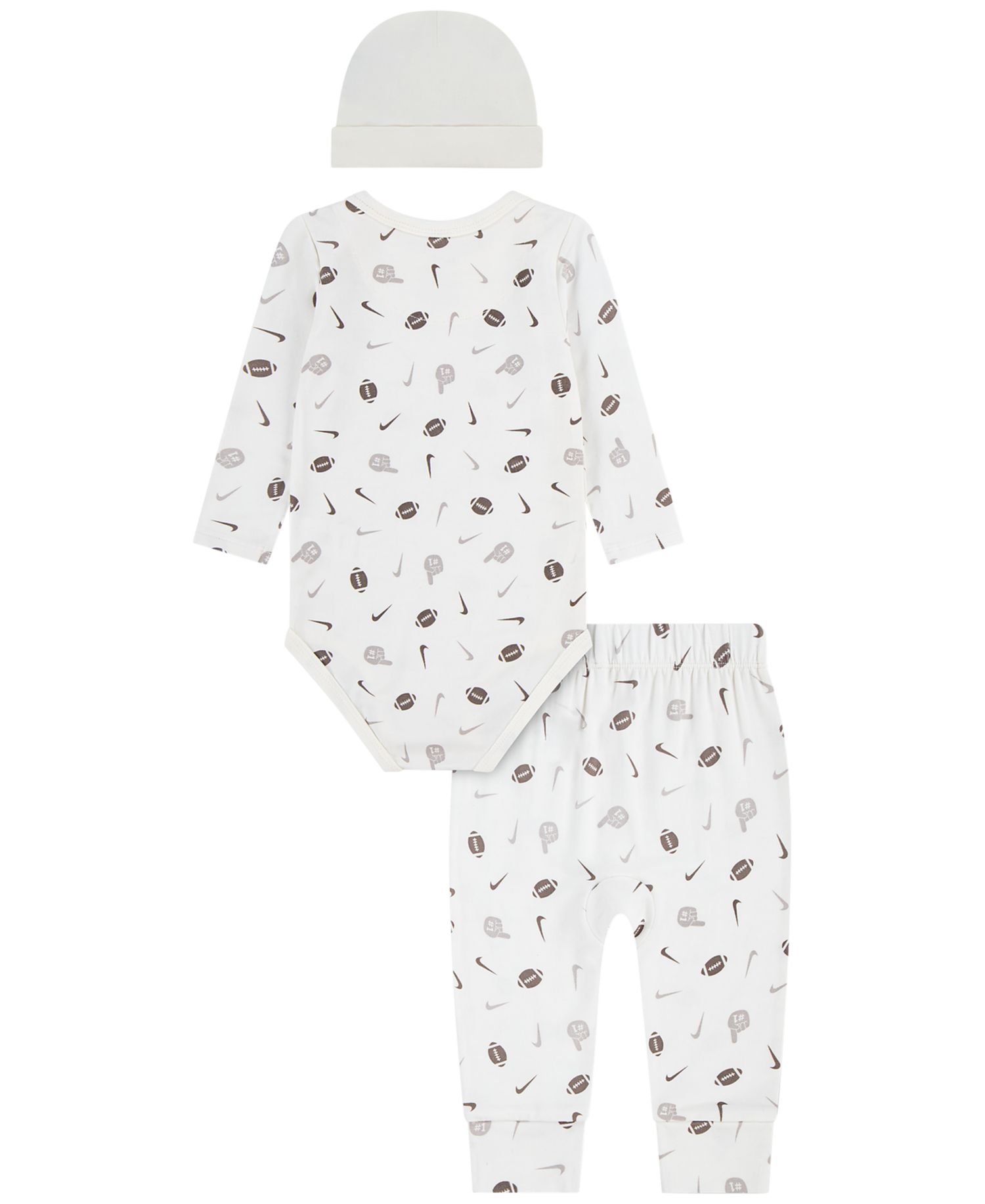 Baby Boys' Readyset Grow Football Long-Sleeve Bodysuit, Pants and Beanie, 3-Piece Set