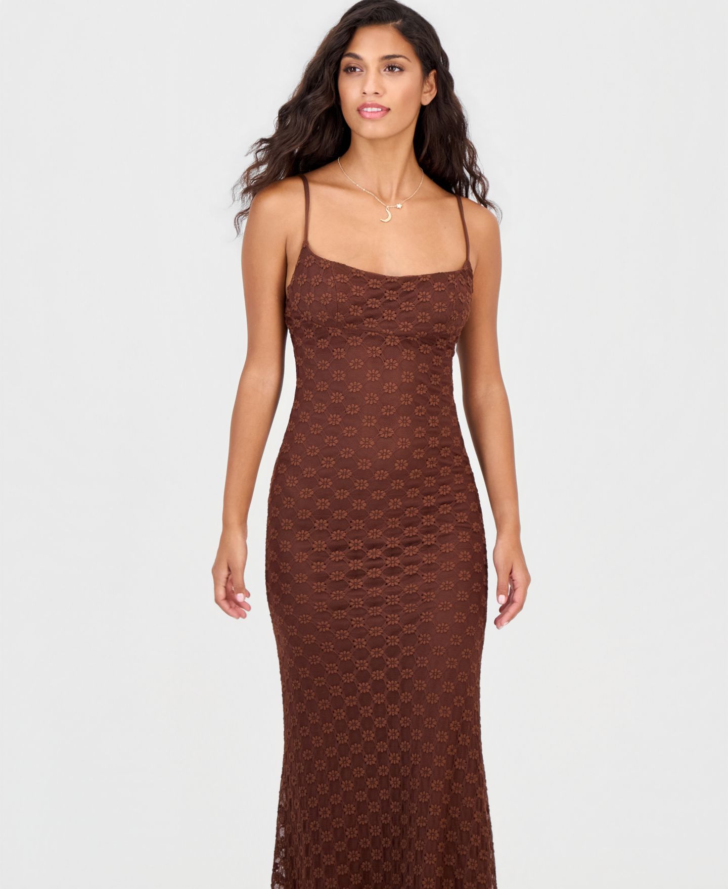 Женское платье Bardot Adoni Mesh Slip, цвет: Шоколадный — фото 3
