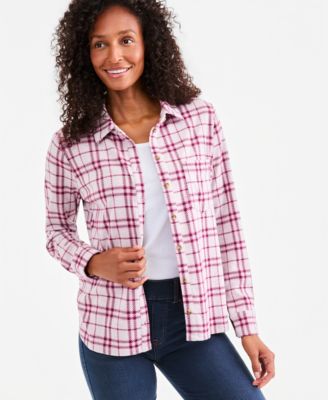 Women's Plaid Flannel Knit Shacket