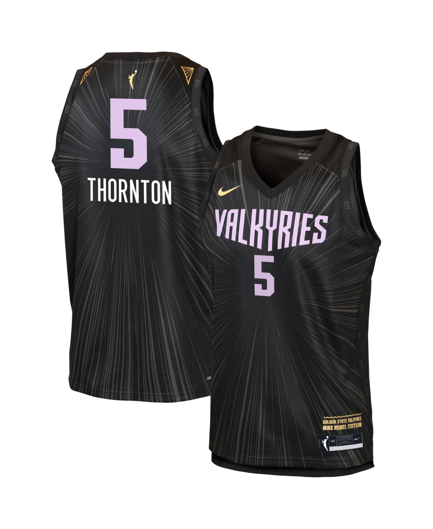 Big Boys and Girls Kayla Thornton Anthracite Golden State Valkyries Victory Rebel Edition Jersey