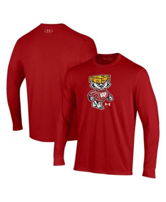 Men's Red Wisconsin Badgers Cheesehead Bucky Long Sleeve T-Shirt