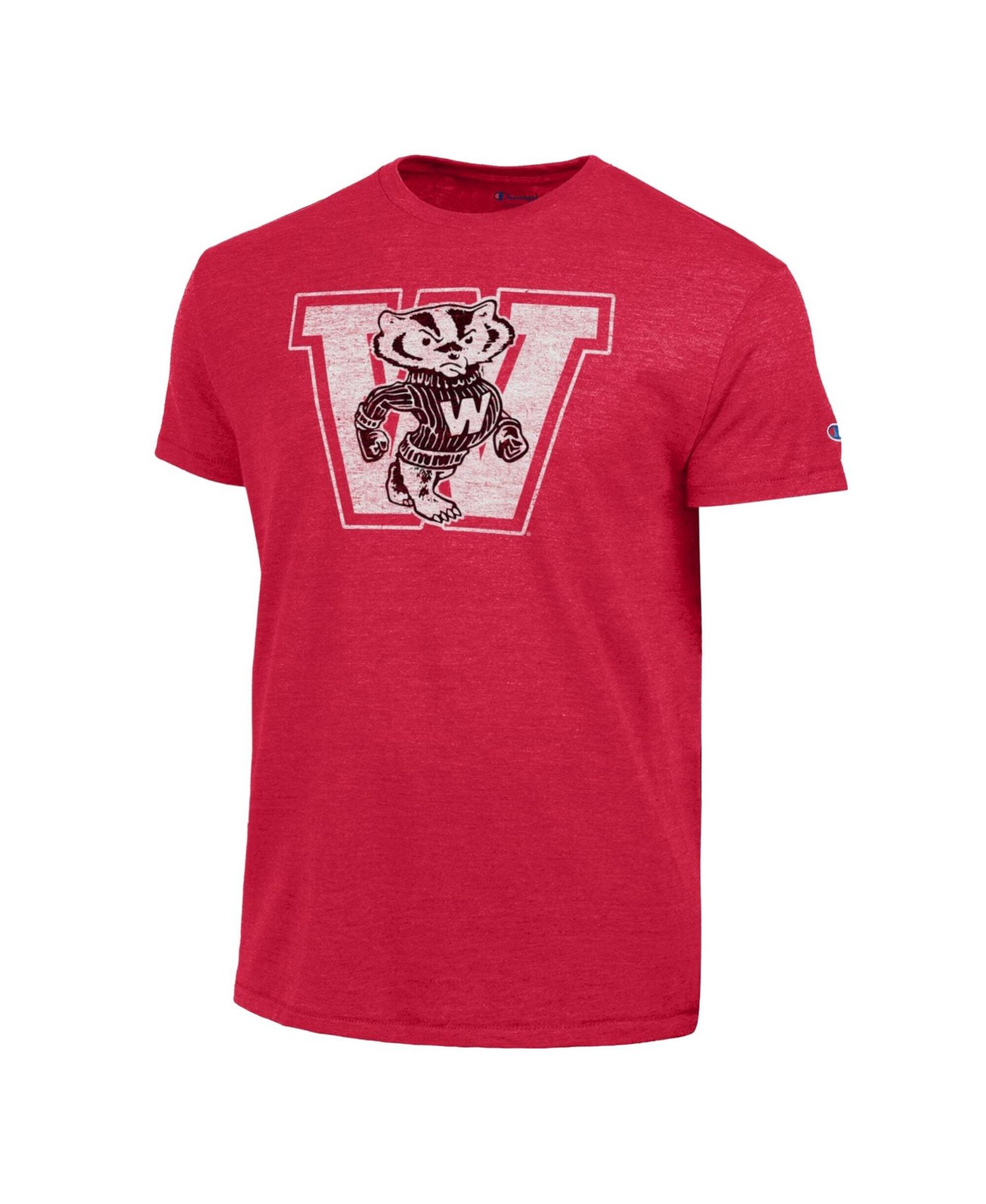 Men's Red Wisconsin Badgers Triumph Tri-Blend T-Shirt