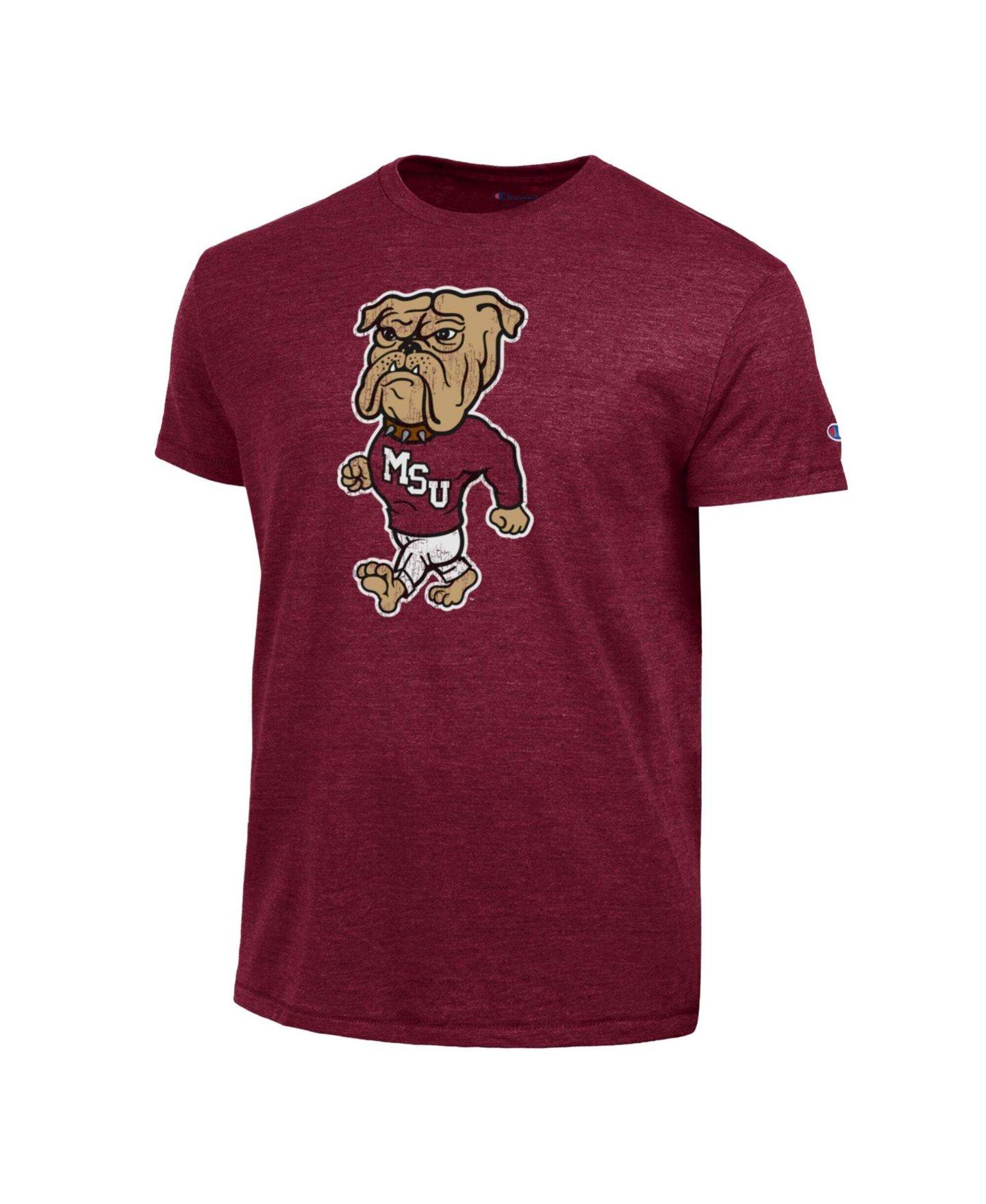 Мужская футболка Champion Maroon Mississippi State Bulldogs Triumph Tri-Blend — фото 3