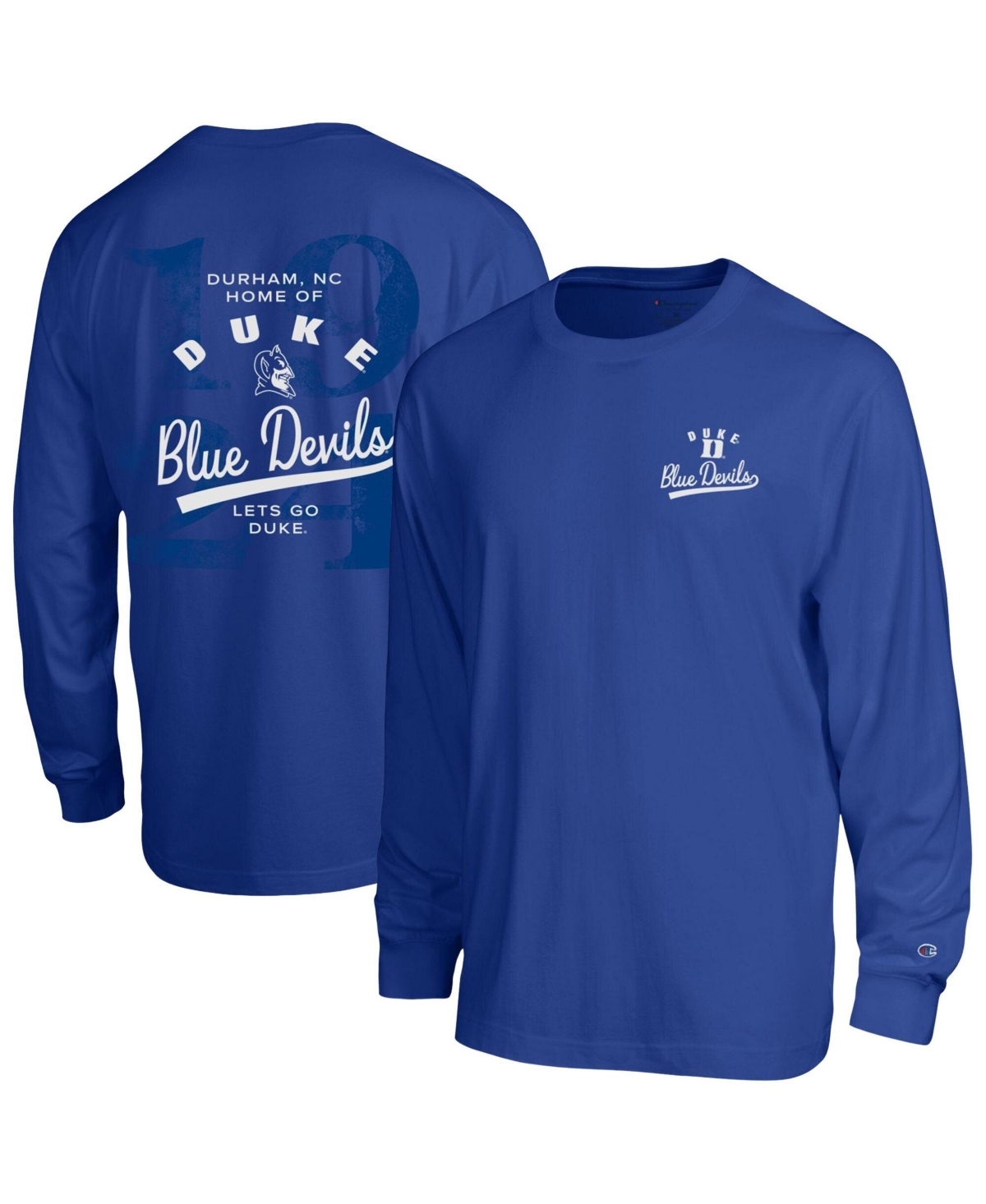 Champion Men's Royal Duke Blue Devils Laminated All-Star Long Sleeve T-Shirt