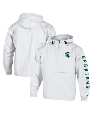 Men's White Michigan State Spartans Cloud Packable Half-Zip Hoodie