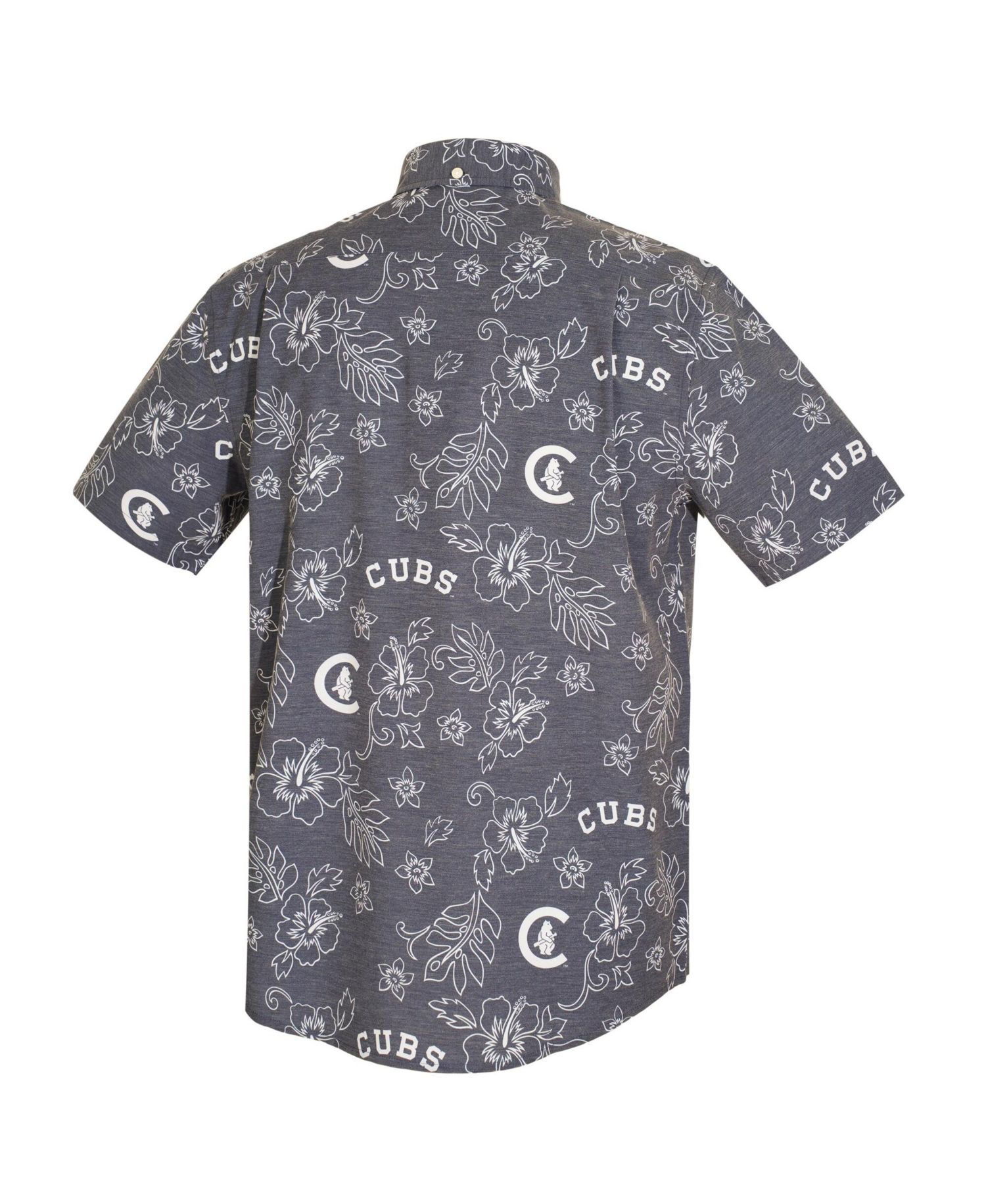 Men's Navy Chicago Cubs Cooperstown Kekai Performance Button-Down Tri-Blend T-shirt