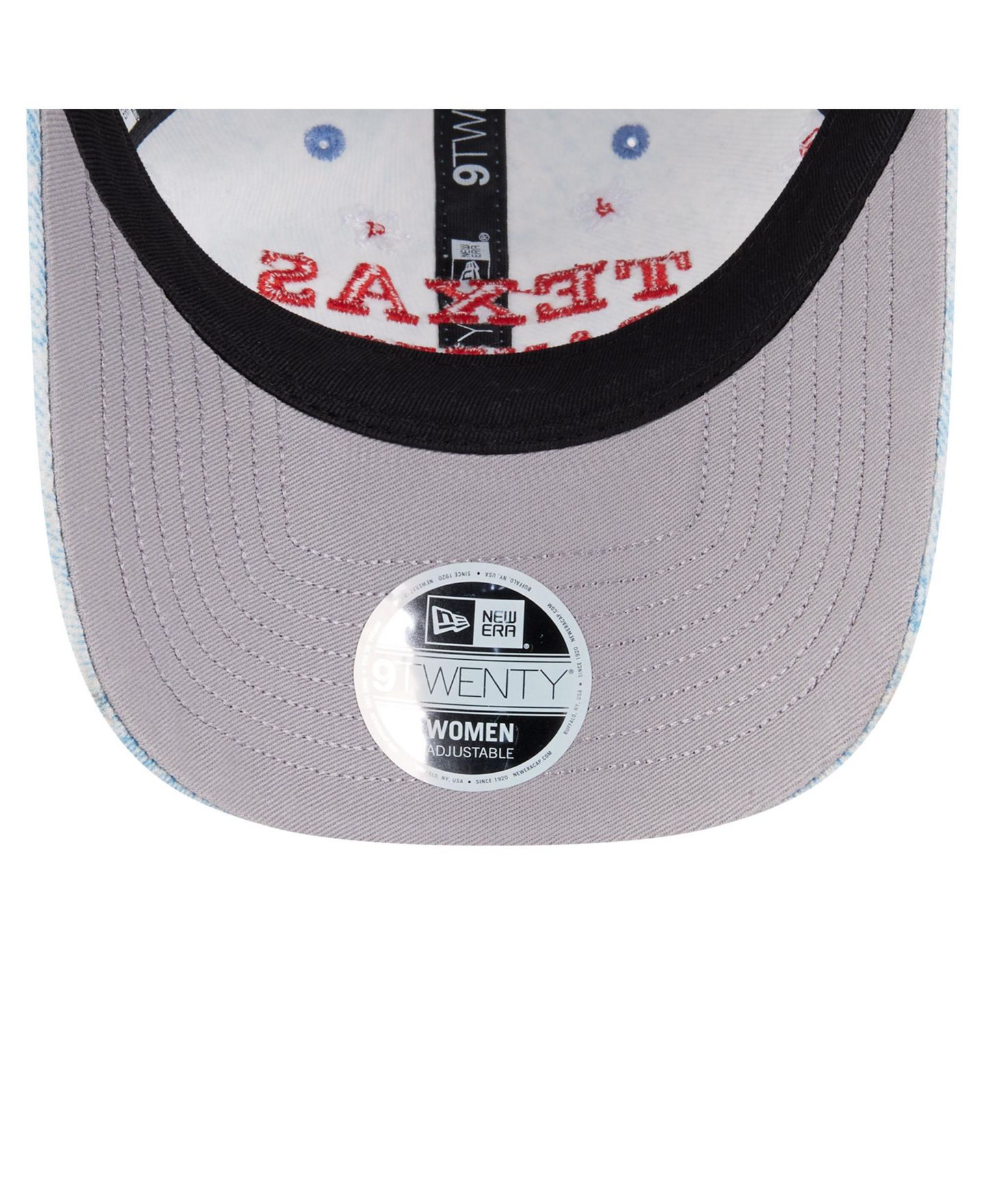Женская кепка New Era Light Blue Texas Rangers Daisy All Over 9TWENTY Adjustable Hat — фото 2