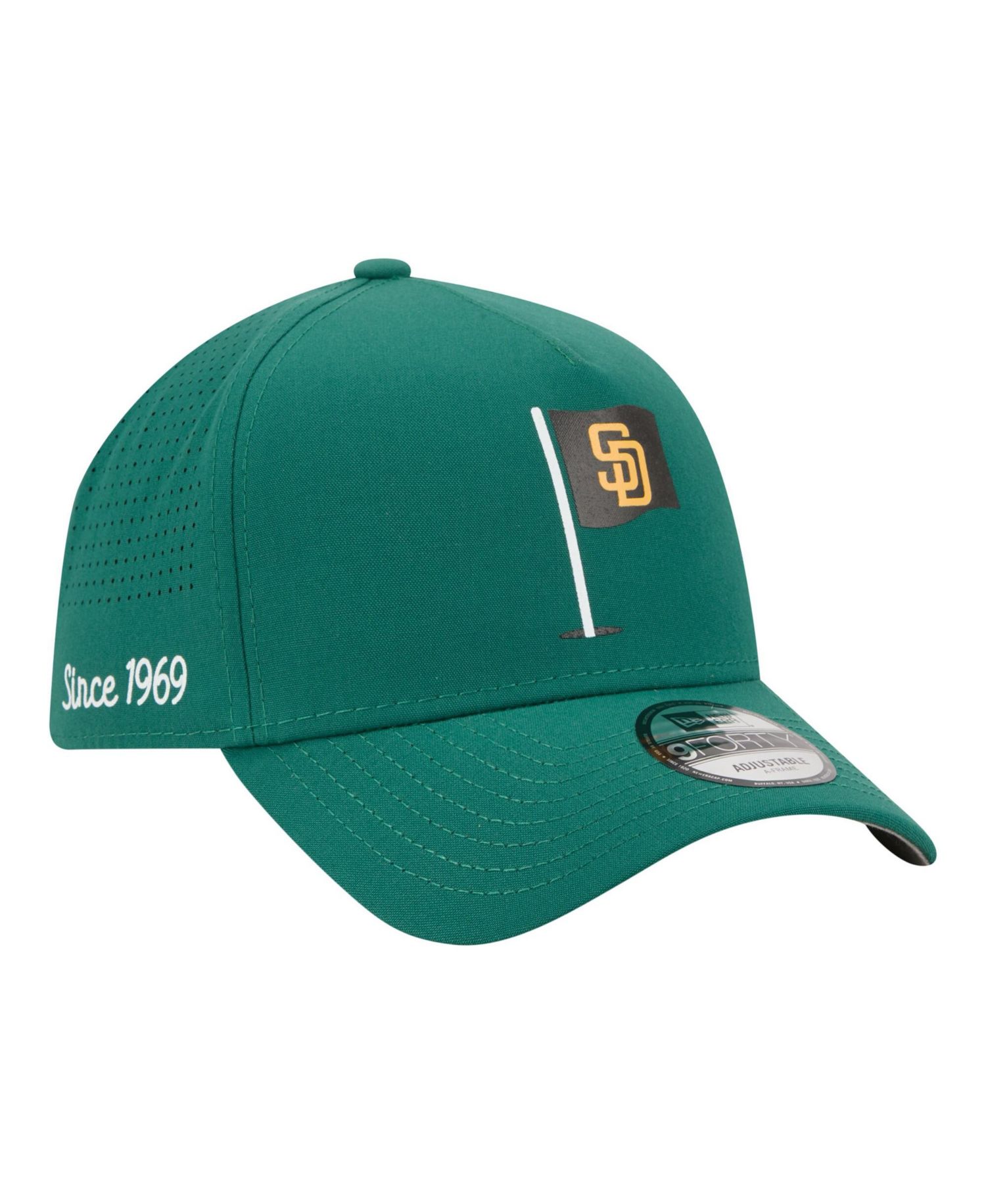 Men's Green San Diego Padres Pin Seeker 9FORTY A-Frame Adjustable Hat