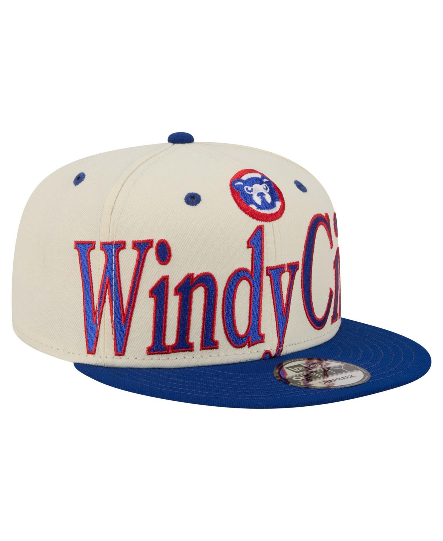 Men's Cream Chicago Cubs Oversized Slogan 9FIFTY Snapback Hat