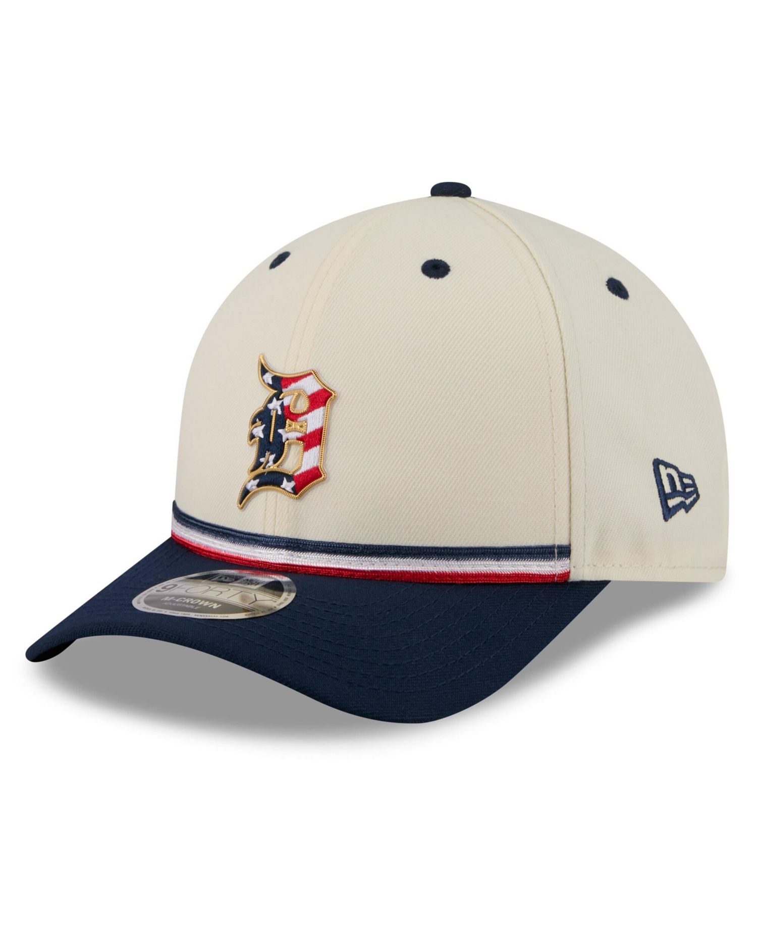 Big Boys and Girls Cream/Navy Detroit Tigers USA 250 9FORTY M-Crown Adjustable Hat