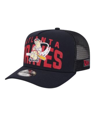 Big Boys and Girls Navy Atlanta Braves Logo Fade A-Frame 9FIFTY Snapback Hat