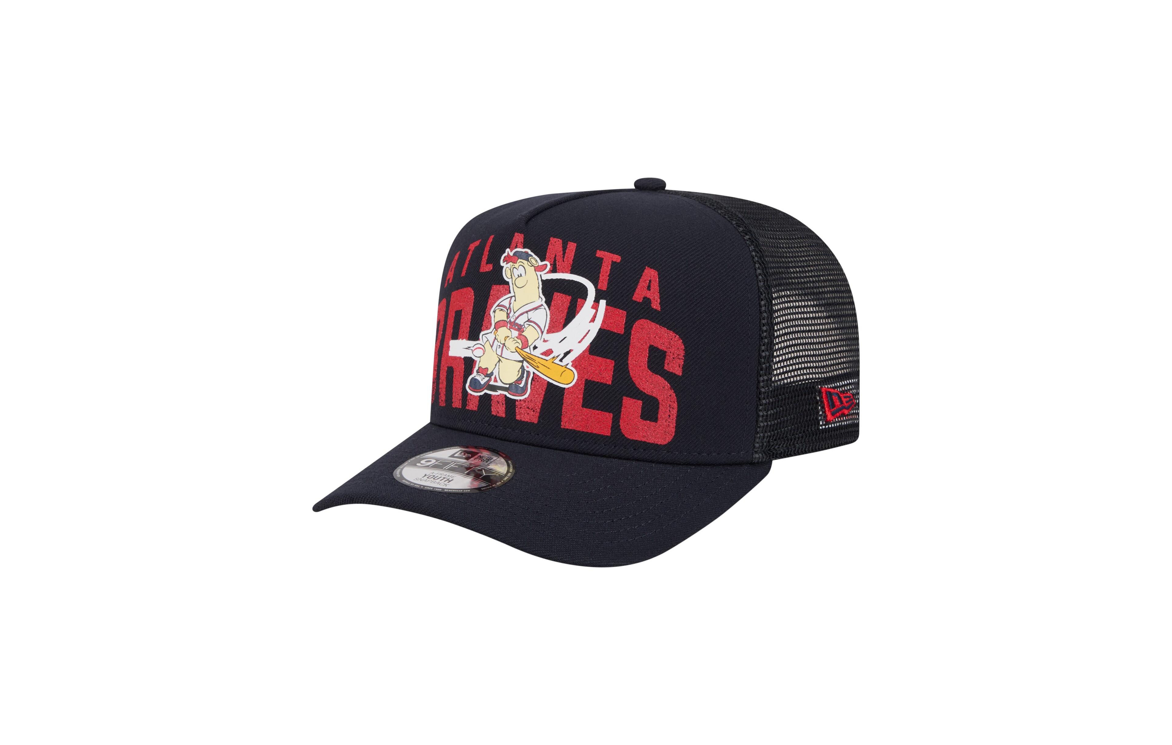 New Era Big Boys and Girls Navy Atlanta Braves Logo Fade A-Frame 9FIFTY Snapback Hat
