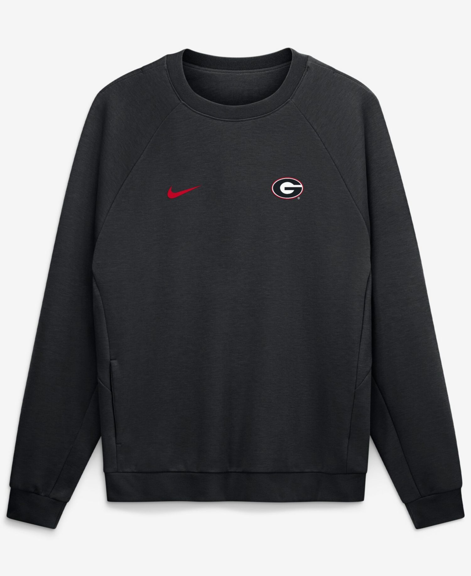 Men's Black Georgia Bulldogs Premium Performance Raglan Dri-FIT Sweatshirt