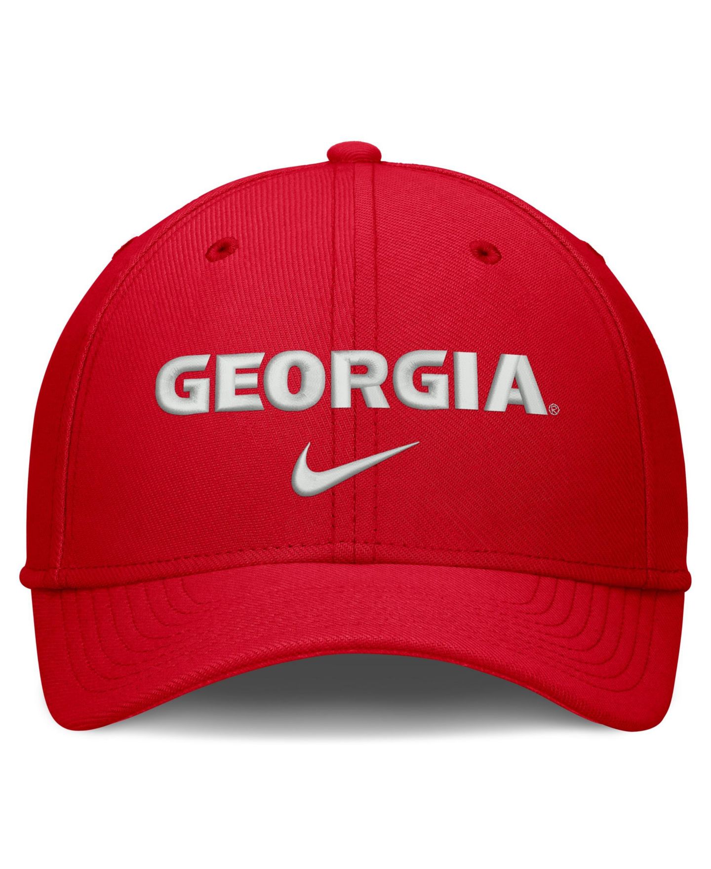 Мужская кепка Nike Red Georgia Bulldogs Rise On-Field SwooshFlex Dri-FIT Flex Hat — фото 2