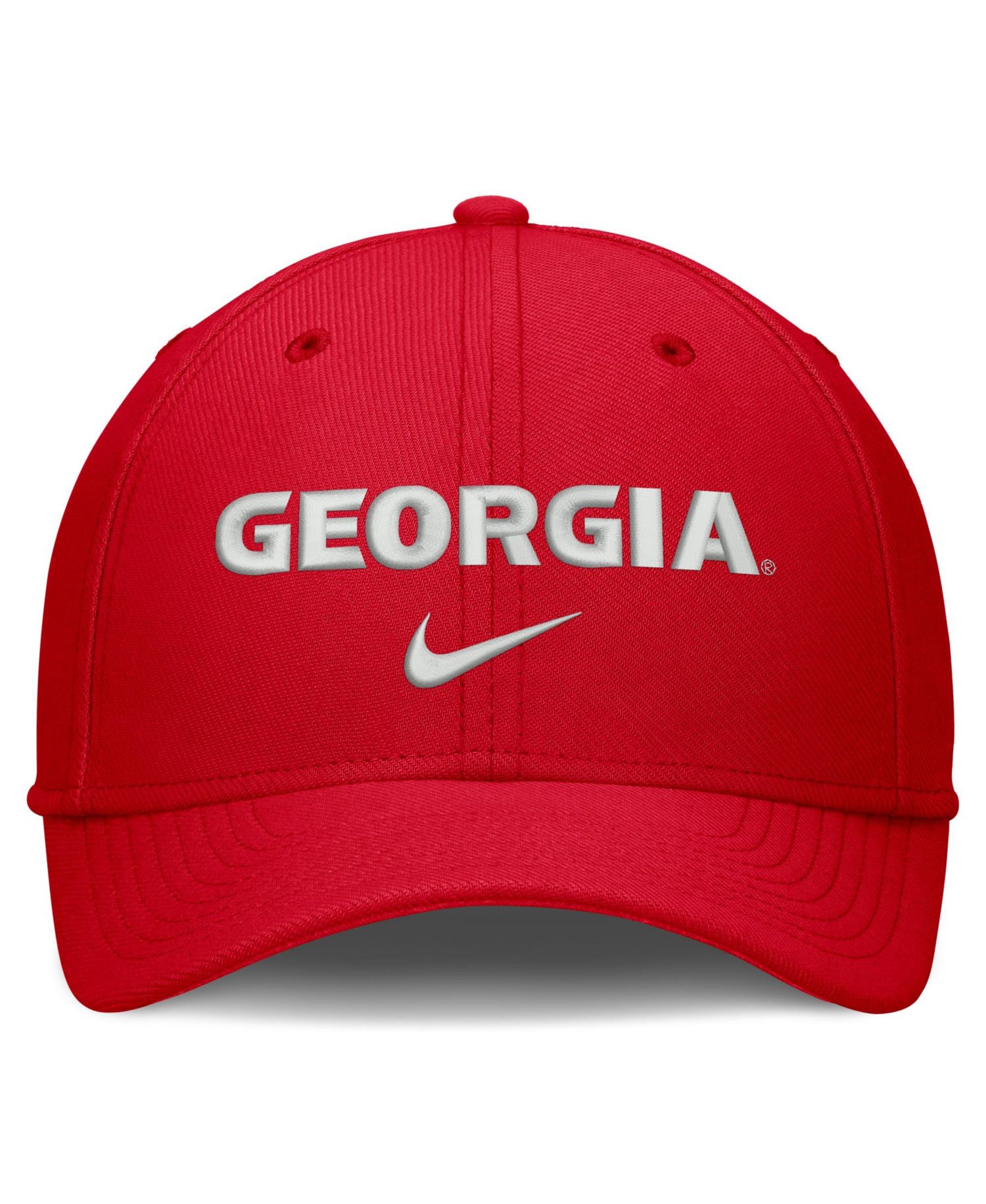 Men's Red Georgia Bulldogs Rise On-Field SwooshFlex Dri-FIT Flex Hat