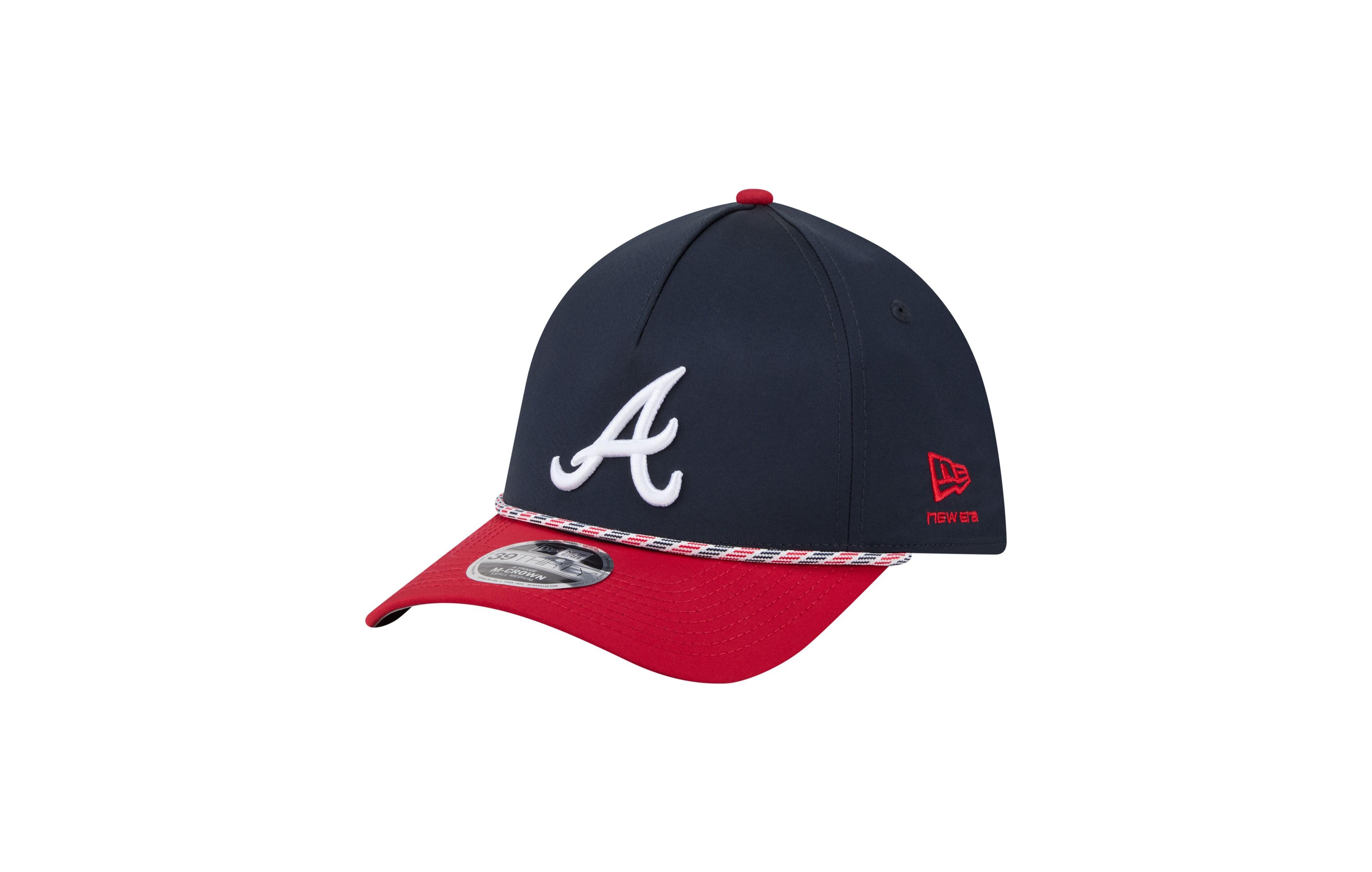 New Era Men's Navy, Red Atlanta Braves Rope M-Crown A-Frame 39THIRTY Flex Hat