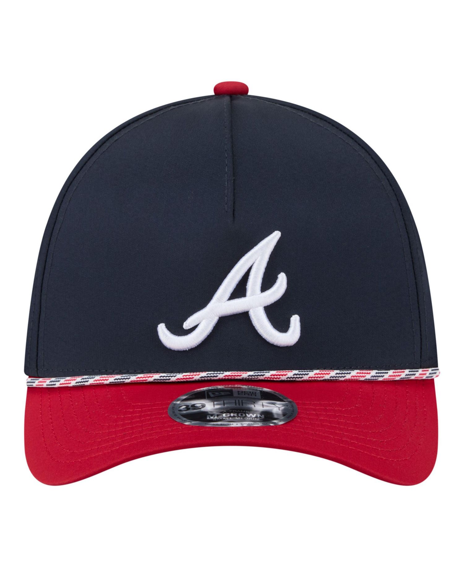 Men's Navy/Red Atlanta Braves Rope M-Crown A-Frame 39THIRTY Flex Hat