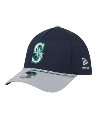 Men's Navy, Gray Seattle Mariners Rope M-Crown A-Frame 39THIRTY Flex Hat