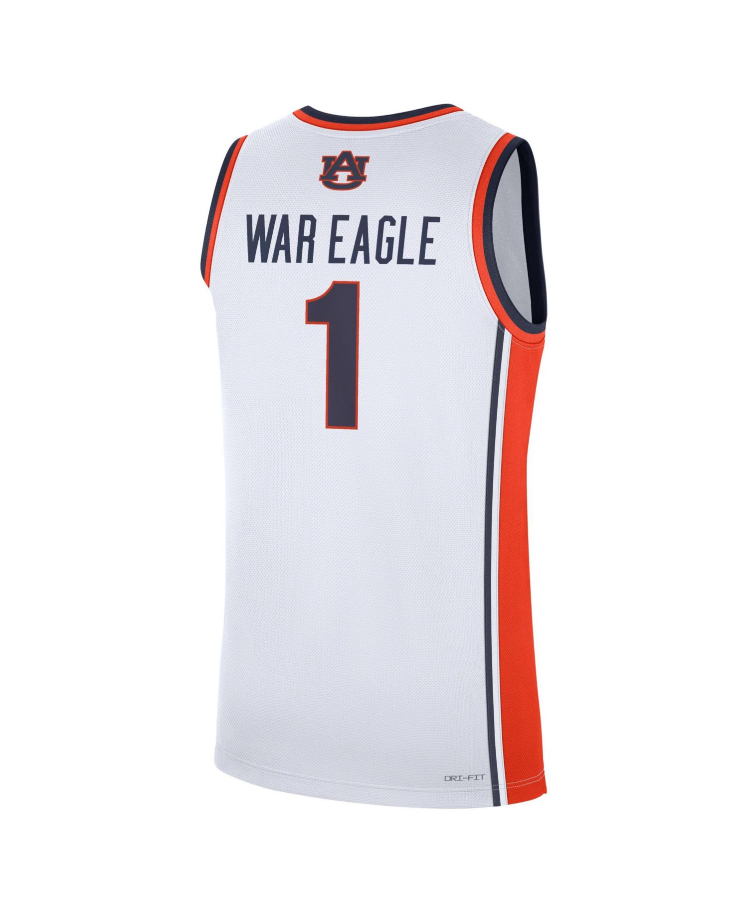 Men's White Auburn Tigers 1 Home War Eagle Replica Basketball Jersey