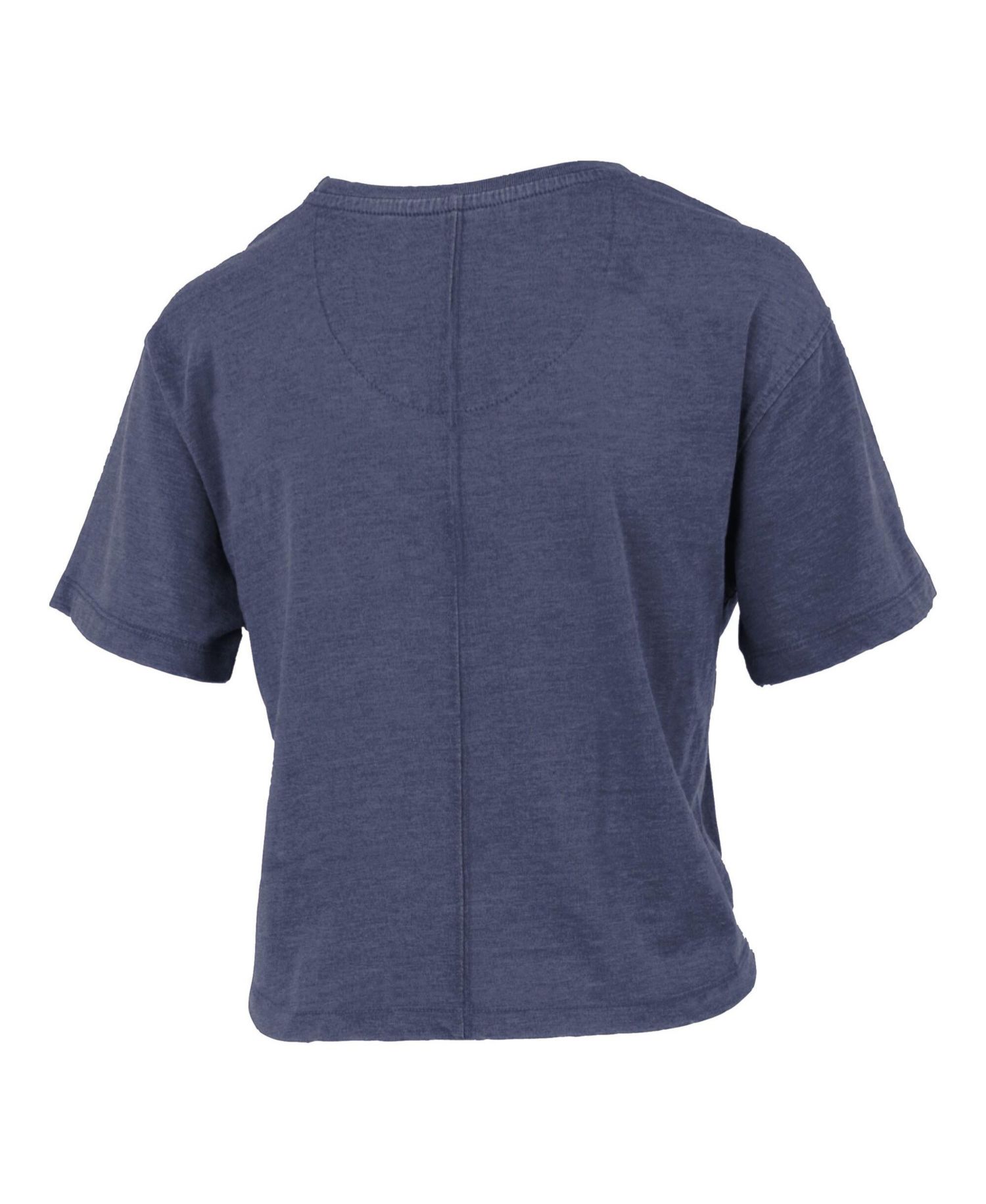 Women's Navy Auburn Tigers Waist Length Script Over Logo T-Shirt