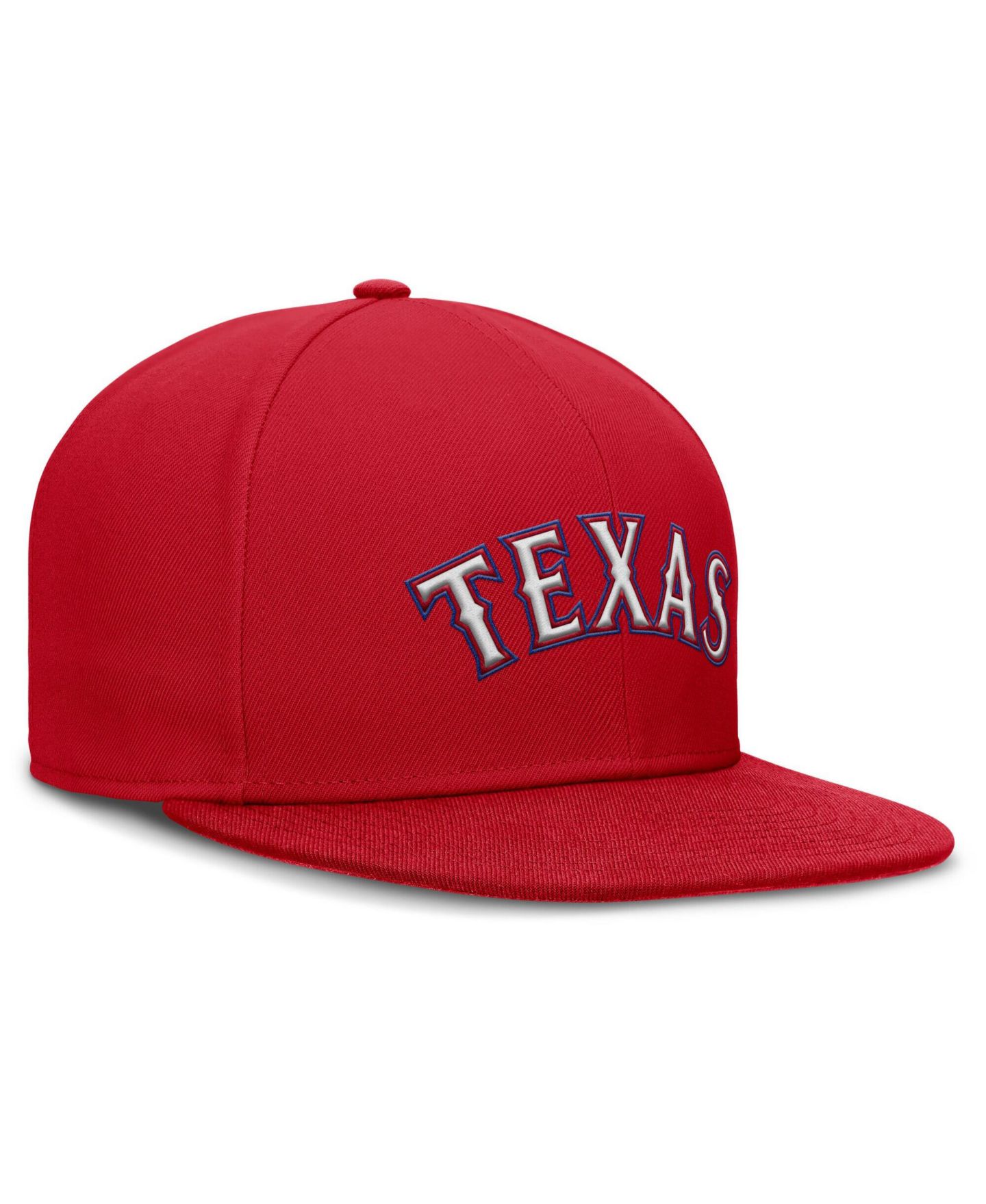 Мужская кепка Nike Red Texas Rangers Wordmark Dri-FIT Round Bill True Fitted Hat — фото 3