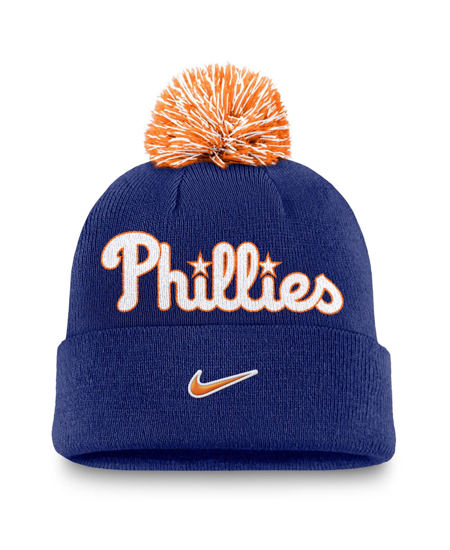 Men's Royal Philadelphia Phillies Peak Cuffed Knit Hat with Pom